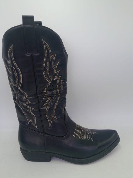 Botte noir flemme dorée