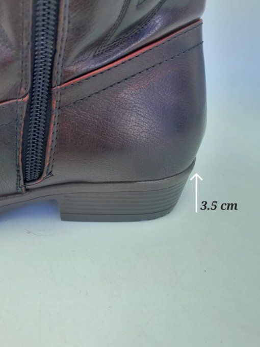 Botte noir patiné rouge