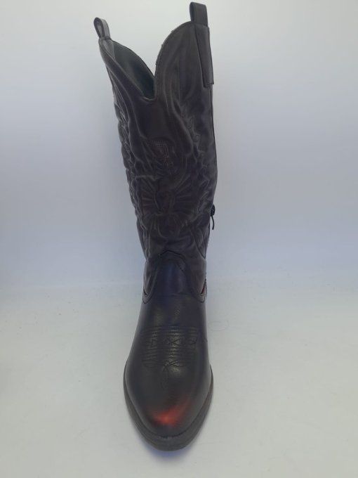 Botte noir patiné rouge