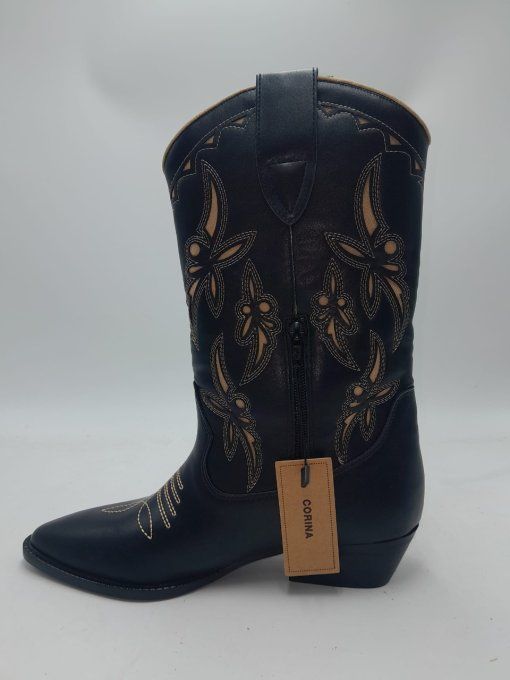 Botte noir florales