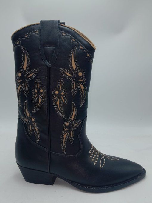 Botte noir florales