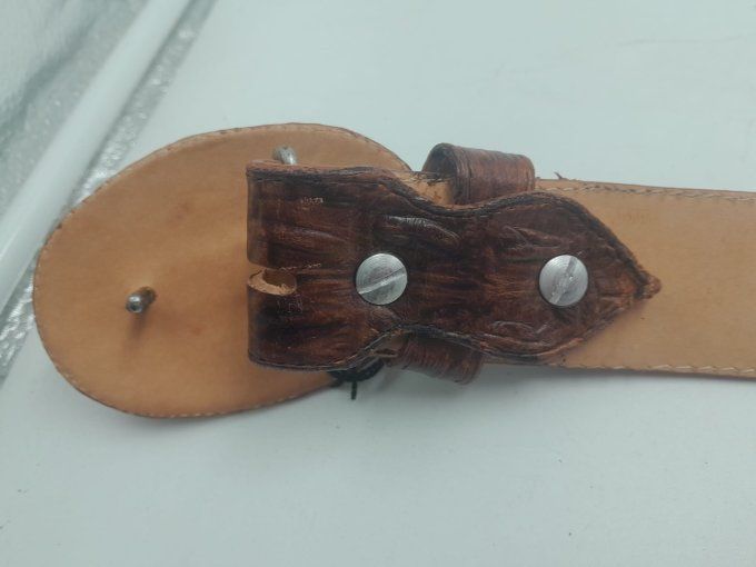 Ceinture marron fantaisie façon croco