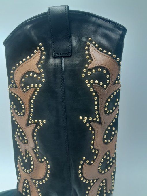 Botte Flemme marron cloutés