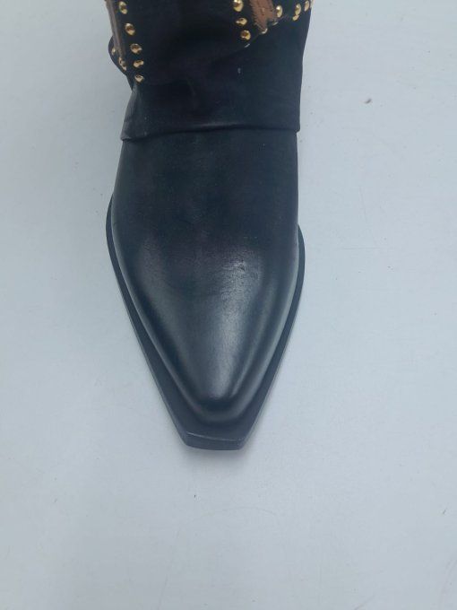 Botte Flemme marron cloutés
