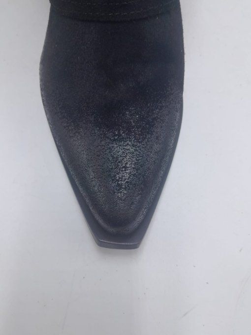 Botte à revers noir à lacets