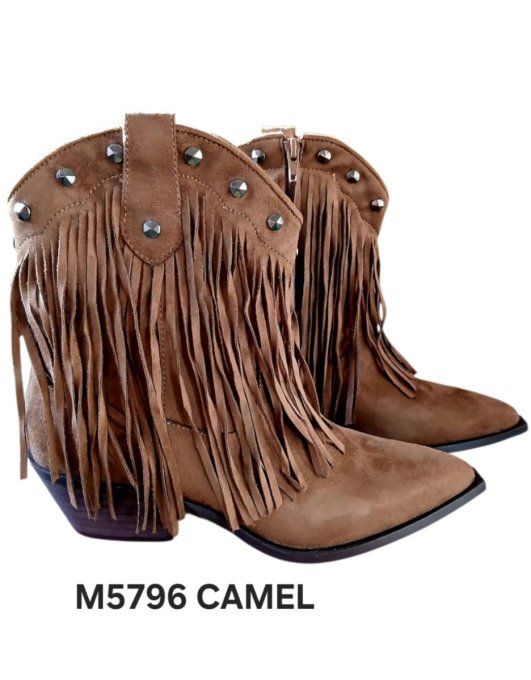 Bottine à franges marron