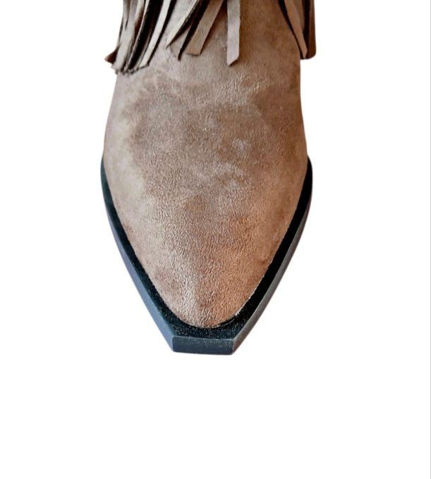 Bottine à franges marron