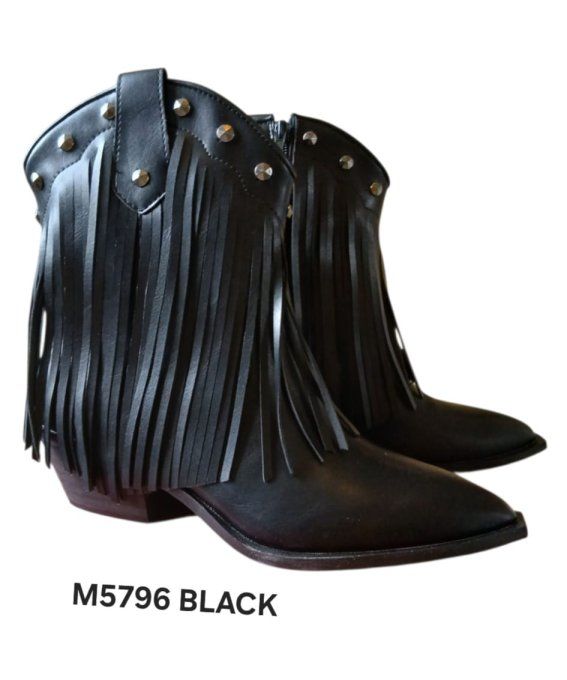 Bottine à franges noir