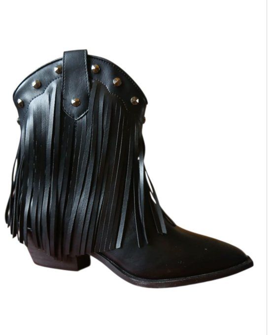 Bottine à franges noir