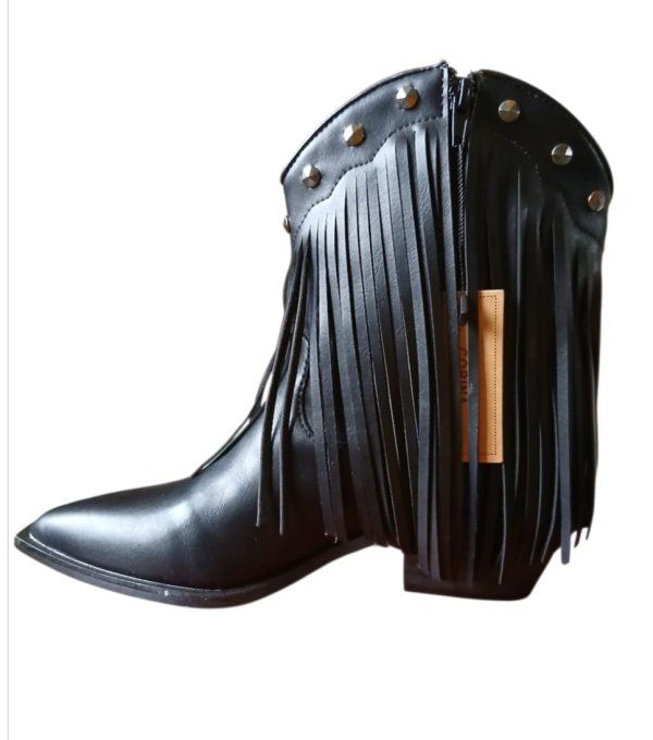 Bottine à franges noir