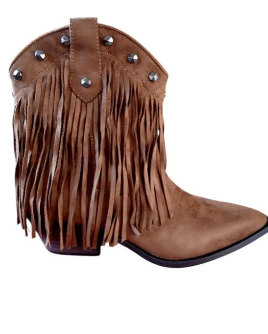 Bottine à franges marron