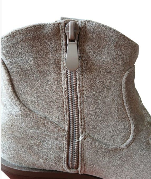 Bottine florale taupe