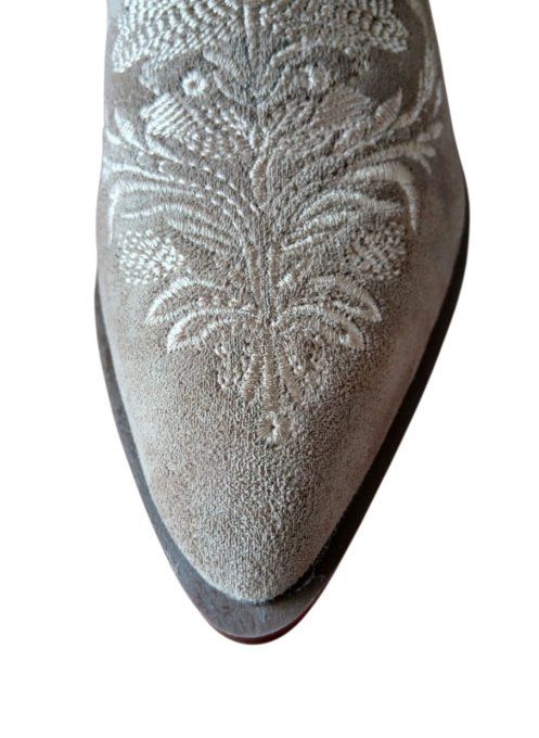 Bottine florale taupe