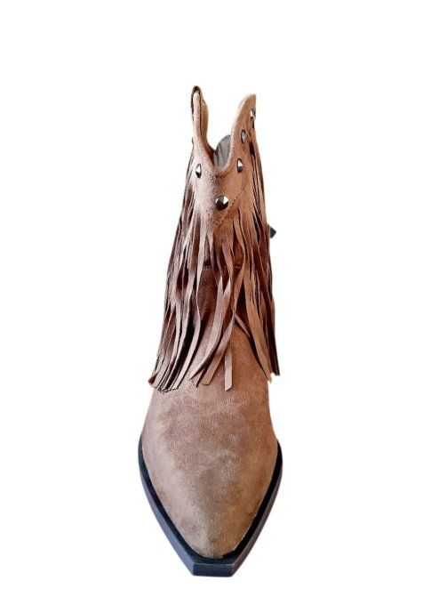 Bottine à franges marron