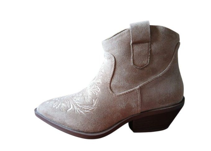 Bottine florale taupe