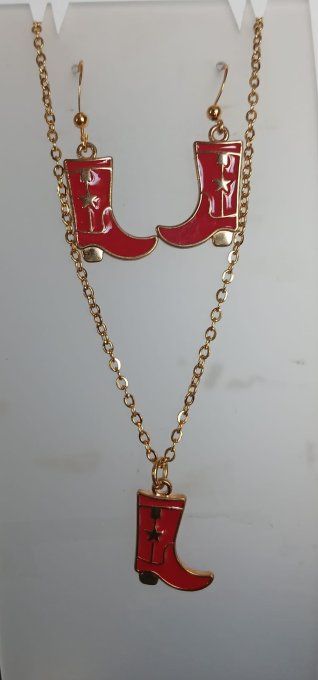 Parure botte rouge