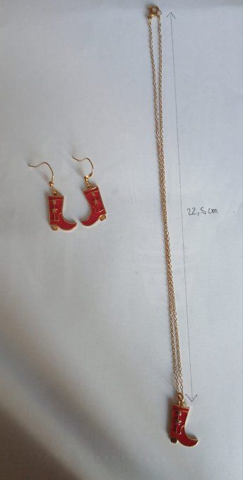 Parure botte rouge