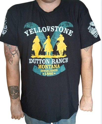 Tee - Shirt " -- Yellowstone montana cowboys colors--