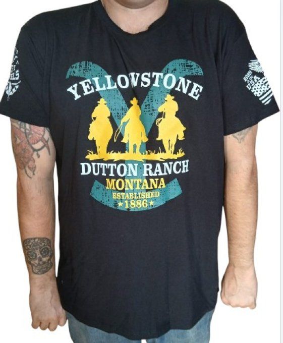 Tee - Shirt " -- Yellowstone montana cowboys colors--