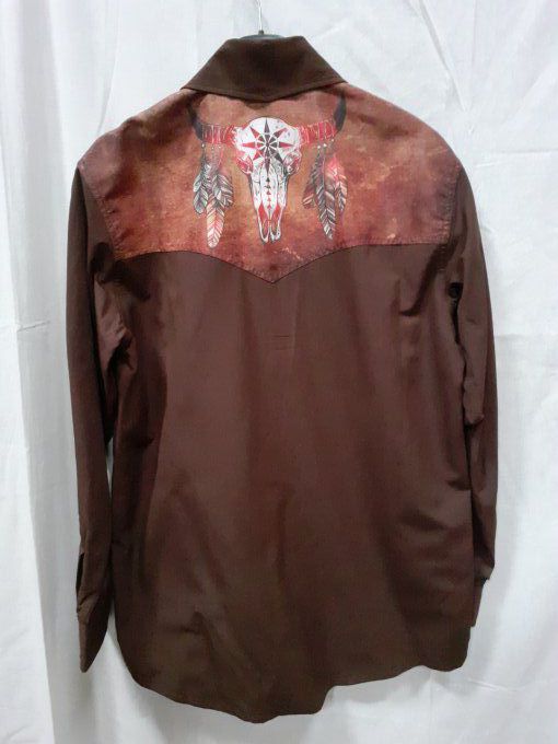 Chemise marron crâne