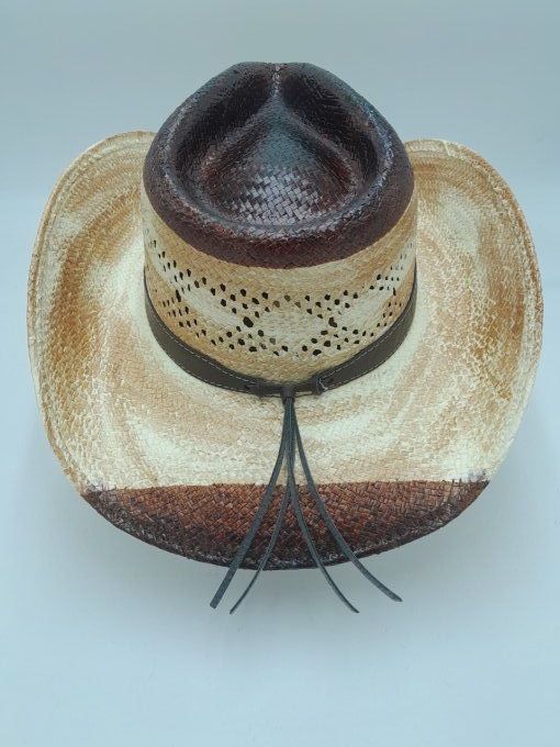 Chapeau bicolore marrons double rond strass