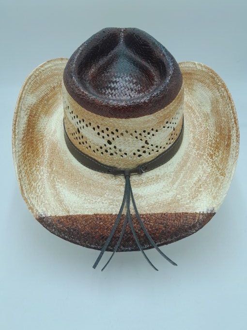 Chapeau bicolore marrons médaillon strass