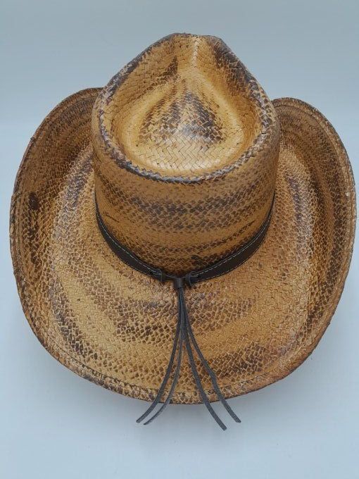 Chapeau marron - caramel  & marron foncé double rond strass