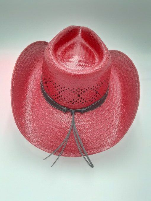 Chapeau rouge fleur strass